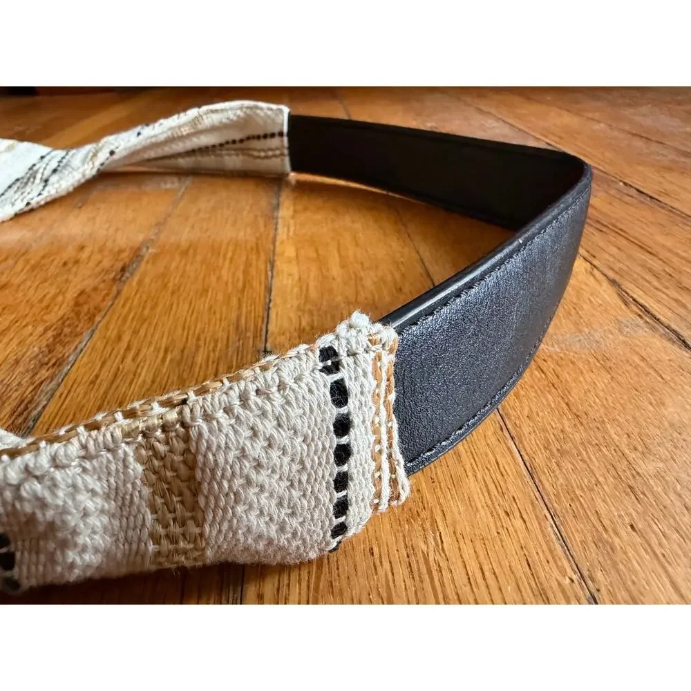SPLENDID Boho Woven Cotton/Leather Bag